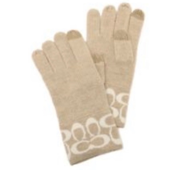 Coach Accessories - NEW Coach Logo Knit Tech Gloves Coach Accessories - NEW Coach Logo Knit Tech Gloves
